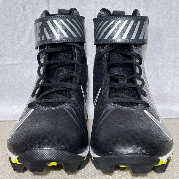Nike Strike Shark Mens Black/White/Grey Hi-Top Football Cleats Shoes SZ 10 main image 4